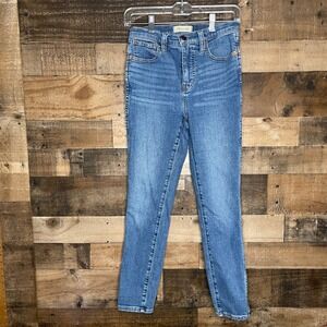 Madewell High Rise Skinny Crop Jeans Women's Size 25 Light Wash Denim‎